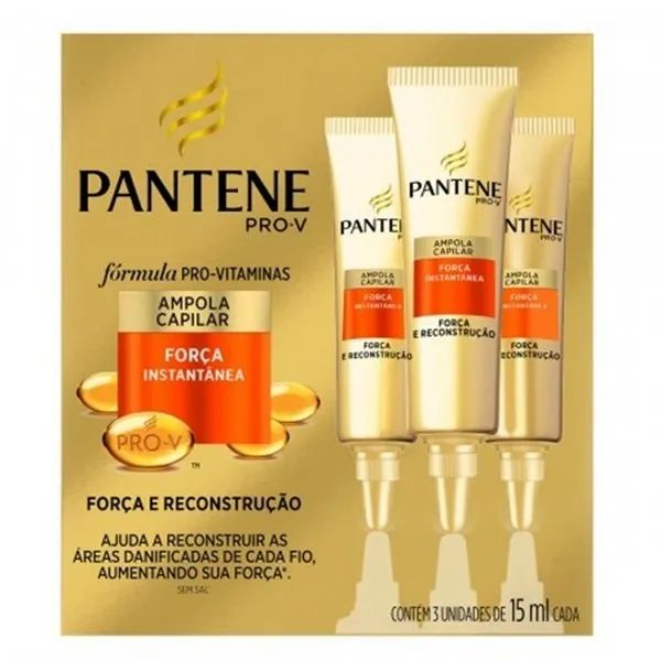 Ampola de Tratamento Pantene Forca Reconstrucao 3un 15ml