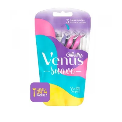 Aparelho de Barbear Gillette Venus 3 Laminas Simply com 04un