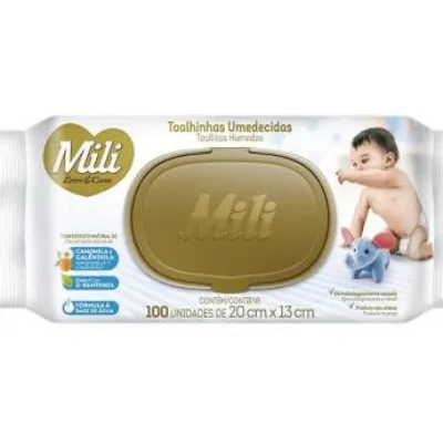 Toalhas Umedecidas Mili Love &amp; Care com 100un
