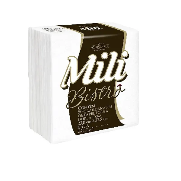 Guardanapo Mili Folha Dupla Bistro 23,0x22,5cm Pct com 50un