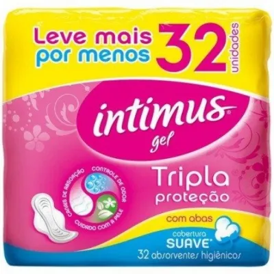 Absorvente Intimus Gel Tripla Protecao Suave com Abas 32un