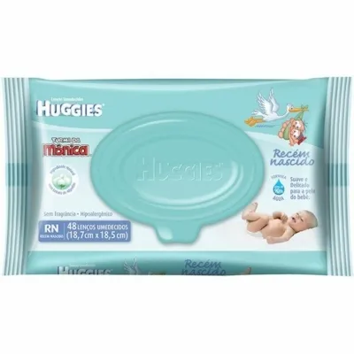 Lencos Umedecidos Huggies Turma da Monica Primeiro 100 Dias 48un