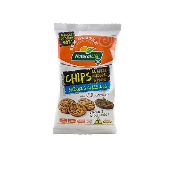 Chips de Arroz Kodilar Naturallife Churrasco Sem Lactose Sem Gluten 70g