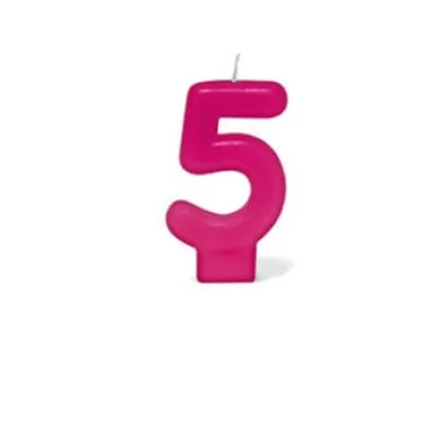 Vela Aniversario Romana Festas Rosa N5