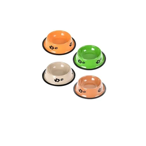 Comedouro Meu Pet para Caes Aco Inoxidavel Estampado Sortido 15cm