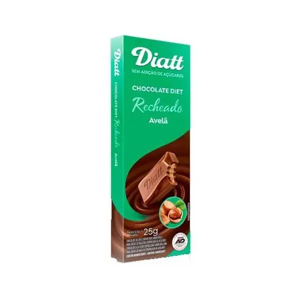 Chocolate Diet Diatt Recheado Avela 25g