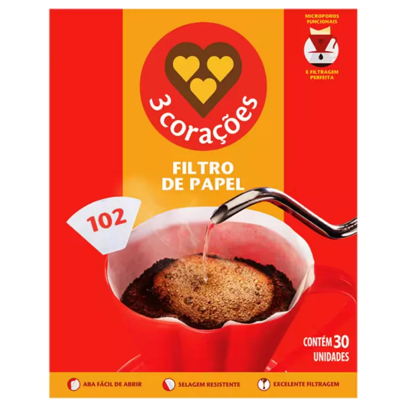 Filtro de Papel Tres Coracoes 102 com 30un
