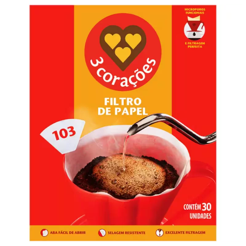 Filtro de Papel Tres Coracoes 103 com 30un