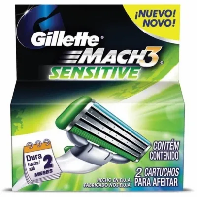 Carga Gillette Mach3 Sensitive com 2un