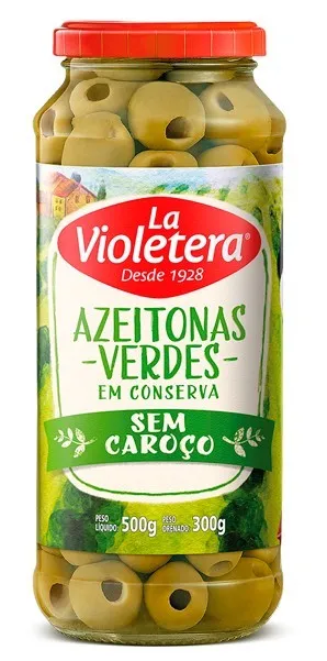 Azeitona Verde La Violetera Sem Caroco Pote 300g