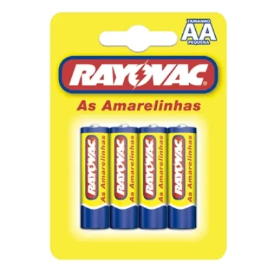 Pilha Rayovac Amarela Pequena Aa Cartela com 04un