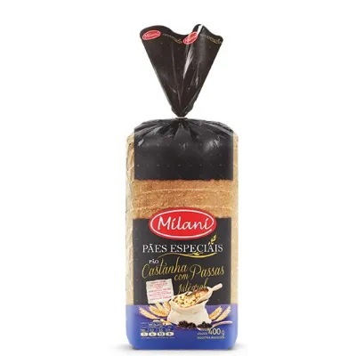Pao de Forma Milani Castanhas com Passas 400g
