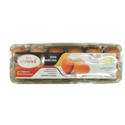 Ovos Granja Violeira Embalado Vermelho com 12un