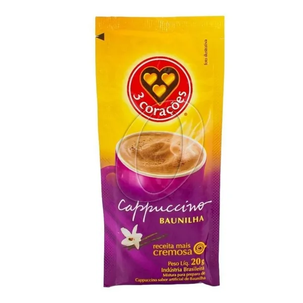 Cappuccino Tres Coracoes Baunilha Sache 20g