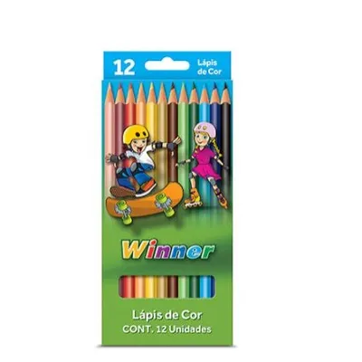 Lapis de Cor Winner Grande com 12 Cores