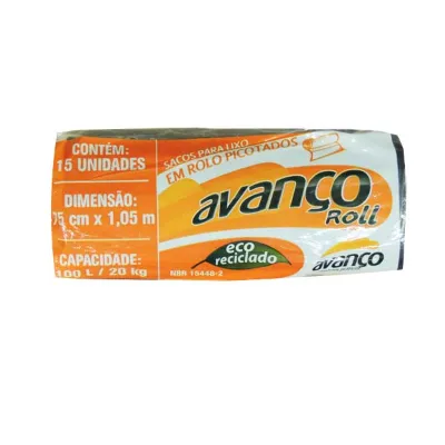 Saco Lixo Avanco Roll 100lt com 15un