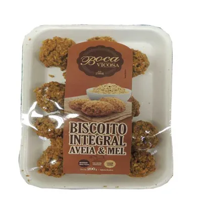 Biscoito Boca Vicosa Integral Aveia e Mel Bandeja 200g