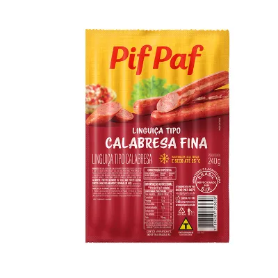 Linguica Calabresa Pif Paf Fina 240g