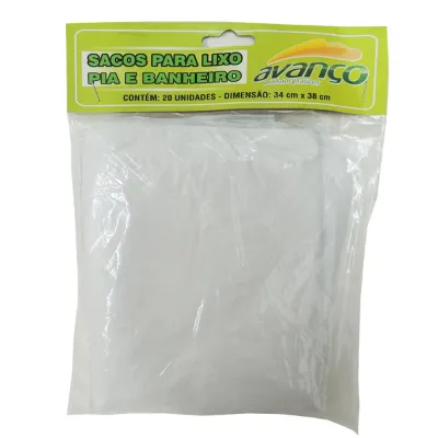 Saco Lixo Avanco Pia e Banheiro 34cm X 38cm 20un