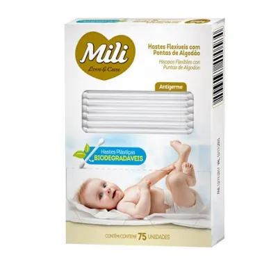 Hastes Flexiveis Mili Love Care Biodegradavel 75un