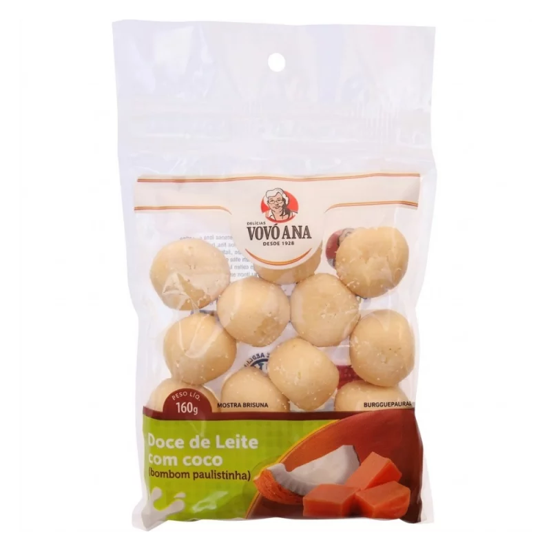 Doce de Leite com Coco Bombom Paulistinha Vovo Ana 150g
