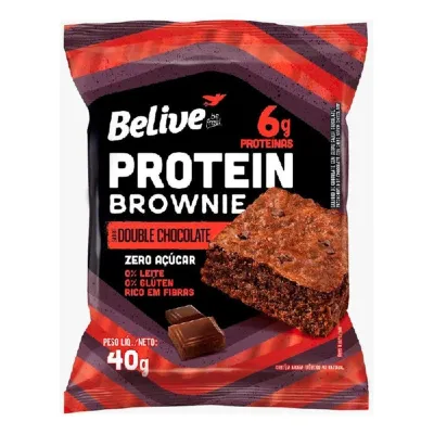 Brownie Belive Double Chocolate Protein Zero Acucar/gluten/lactose 40g