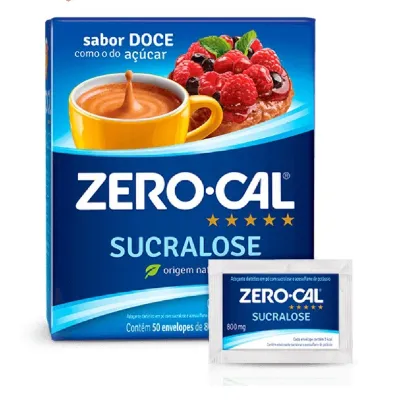 Adocante Zero Cal Sucralose Po com 50 Envelopes 8g