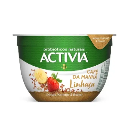 Leite Fermentado Danone Activia Cafe da Manha Linhaca/morango 170g