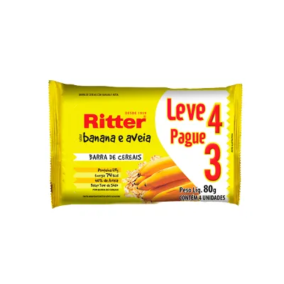 Barra de Cereais Ritter Banana e Aveia Leve4 Pague3un 80g