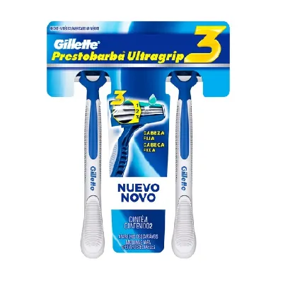 Aparelho de Barbear Gillette Prestobarba Ultragrip 3 Laminas com 2un