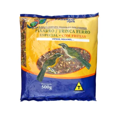 Racao Passaro Forte Pixarro/trinca Ferro com Frutas 500g