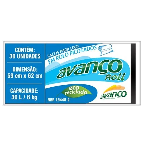 Saco Lixo Avanco Roll 30lt com 30un