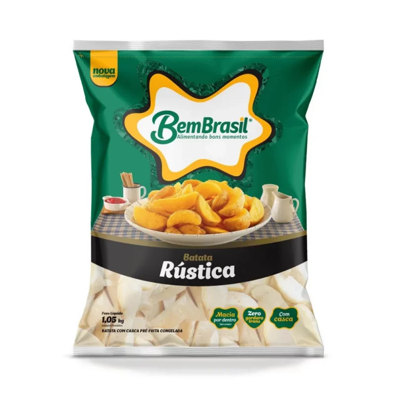 Batata Palito Bem Brasil Pre Frita Corte Caseiro com Casca Congelada 1,05kg