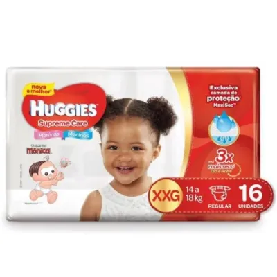 Fralda Descartavel Huggies Turma da Monica Supreme Care Xxg com 16 Un