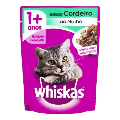 Racao Whiskas Adulto Cordeiro Sache 85g