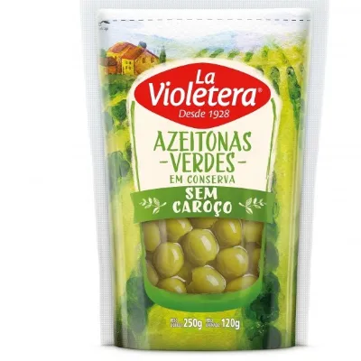 Azeitona Verde La Violetera Sem Caroco Refil 120g
