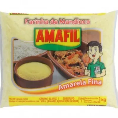 Farinha de Mandioca Amafil Amarela Fina 1kg