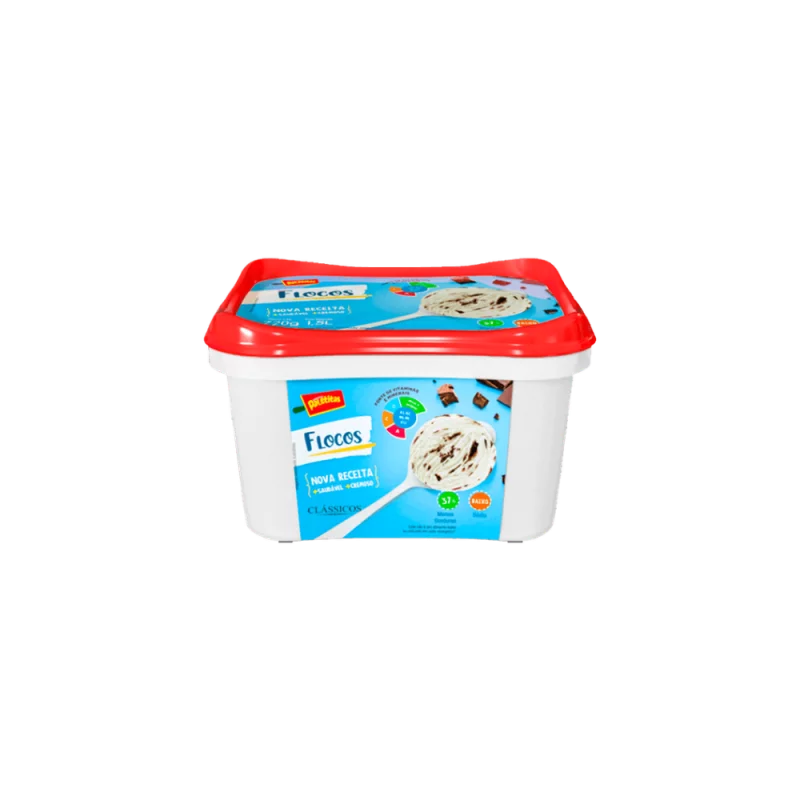 Sorvete Paletitas Flocos 1,5l