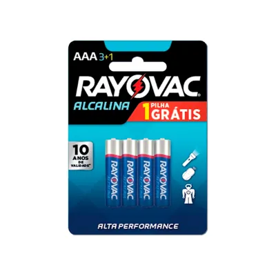 Pilha Rayovac Alcalina Palito Leve 4 Pague 3un
