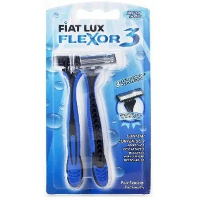 Aparelho de Barbear Fiat Lux Flexor 3 Laminas Azul Un