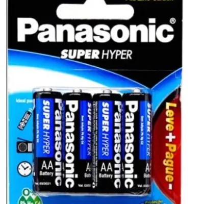 Pilha Panasonic Super Hyper Aaa com 8un Ref.r03ual/l8p6
