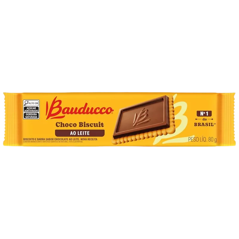 Biscoito Bauducco Choco Biscuit Chocolate Ao Leite 80g