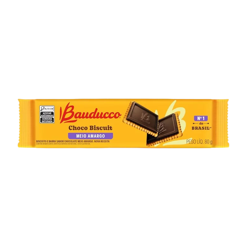 Biscoito Bauducco Choco Biscuit Chocolate Meio Amargo 80g