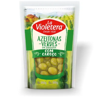 Azeitona Verde La Violetera Sache com Caroco 500g