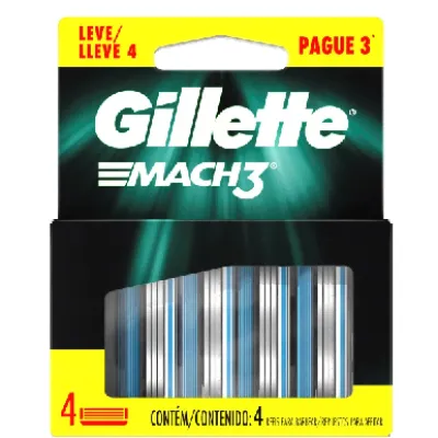 Carga Gillette Mach3 Leve 4 Pague 03un