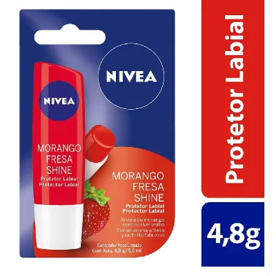 Protetor Labial Nivea Morango Shine 4,8g