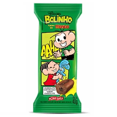 Bolinho Casa Suica Turma da Monica Chocolate Recheio Chocolate 40g