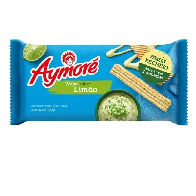Biscoito Aymore Wafer Limao 105g