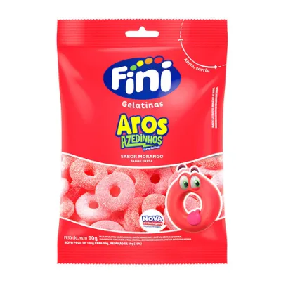 Bala Fini Gelatina Morango 90g