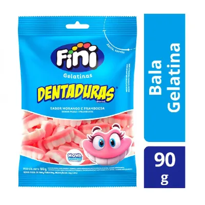 Bala Fini Gelatina Dentaduras 90g